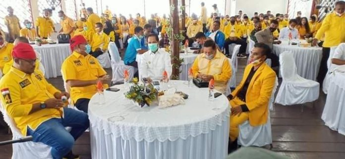 Suasana Musyawarah Daerah (Musda) ke-IX DPD Partai Golkar Malteng ke IX yang berlangsung di ruang pertemuan Hotel Lounusa Beach, Rabu (26/8/2020).