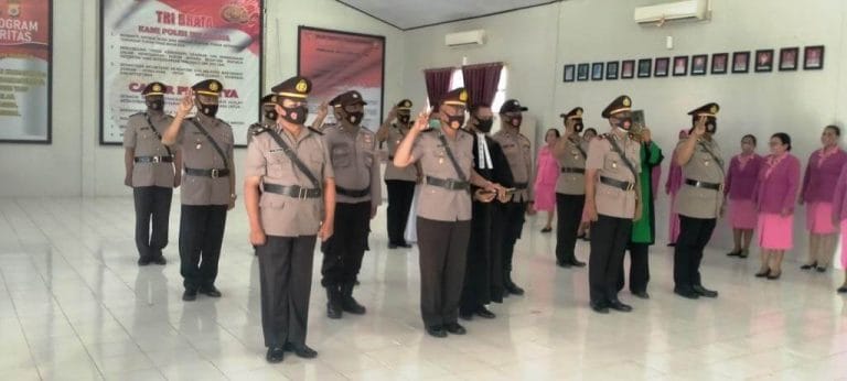 Polres Tual Gelar Pengukuhan dan Sertijab 3 Kasat, 5 Kapolsek, Kasubag dan Kapolsubsektor