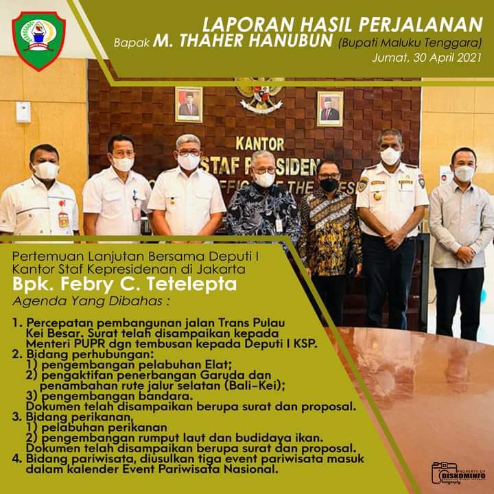 Bertemu Deputi 1 KSP, Hanubun Bahas Empat Agenda Penting di Malra