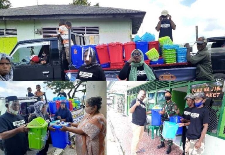 Pemerintah Ohoi (Desa) Elat, Kecamatan Kei Besar, Kabupaten Maluku Tenggara, menyalurkan bantuan pencegahan Covid-19 bagi 250 rumah. Foto: Dokpri