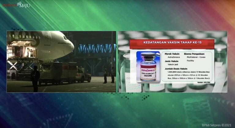 1,5 juta Dosis vaksin Covid-19 Produksi AstraZeneca Kembali Tiba di Tanah Air