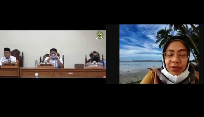 Tangkapan layar rapat konsultasi secara virtual antara DPRD Kabupaten Maluku Tenggara dengan Biro Hukum Provinsi Maluku, Selasa (3/8/2021). Foto: Tim IT DPRD Malra