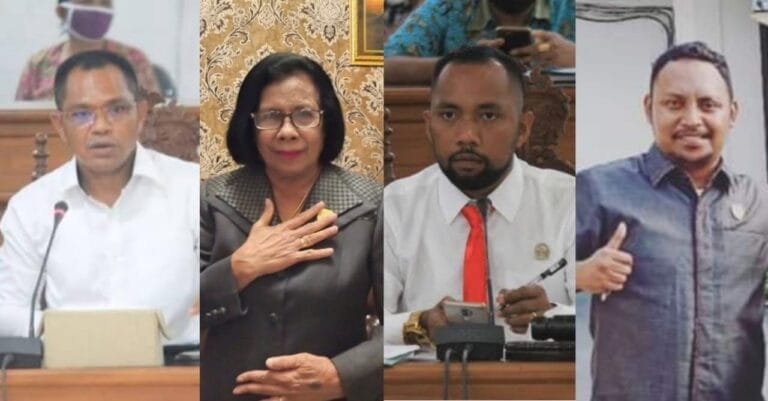 Legislator dukung SMK Kasih Theresia, sekolah kejuruan pertama di Pulau Kei Besar. Dari kiri ke kanan: Ketua DPRD Malra Minduchri Kudubun, anggota Blandina Fautngilyanan, Septian Brian Ubra, dan Cristo Beruat. Foto: Labes Remetwa