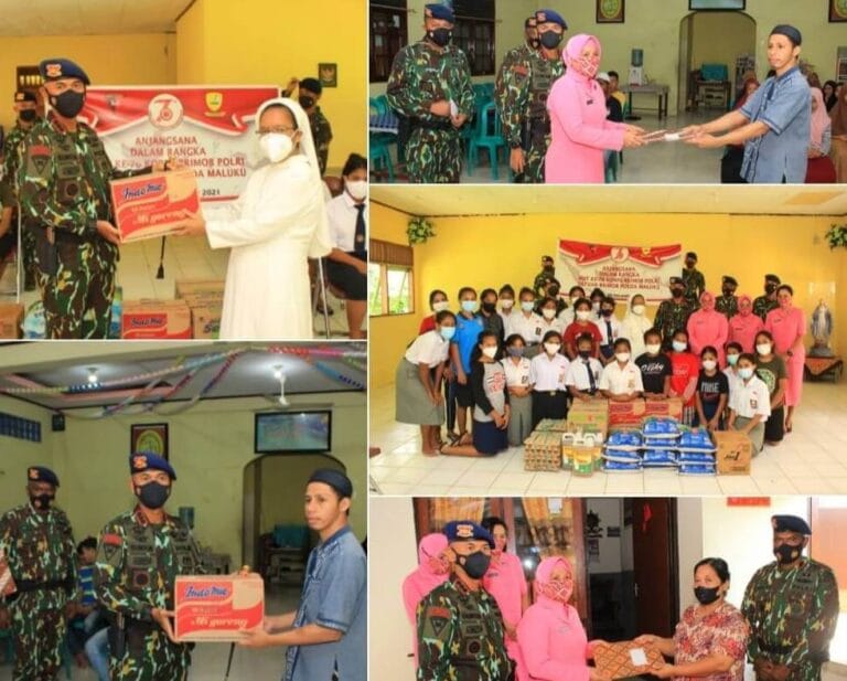 Jelang HUT Brimob Ke-76, Brimob Polda Maluku Anjangsana ke Sejumlah Panti Asuhan