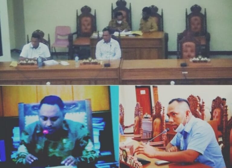 DPRD Kabupaten Maluku Tenggara menggelar rapat paripurna perdana dalam rangka penetapan agenda sidang, serta tutup dan buka masa sidang I tahun sidang 2022. Paripurna berlangsung di Ruang Rapat Utama DPRD Malra, Selasa (11/1/2021). Foto: Petter Letsoin