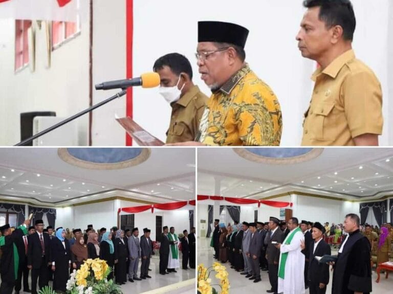 Wali Kota Tual Adam Rahayaan melantik 31 pejabat administrator dan pengawas. Acara pelantikan dilaksanakan di Aula Balai Kota, Selasa (7/6/2022). Sumber foto: Facebook Pemkot Tual