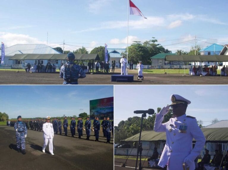 Upacara peringatan HUT ke-77 Tentara Nasional Indonesia (TNI) di Lanud Dominicus Dumatubun Langgur, Rabu (5/10/2022). Foto: Kapendam Lanud D. Dumatubun Langgur