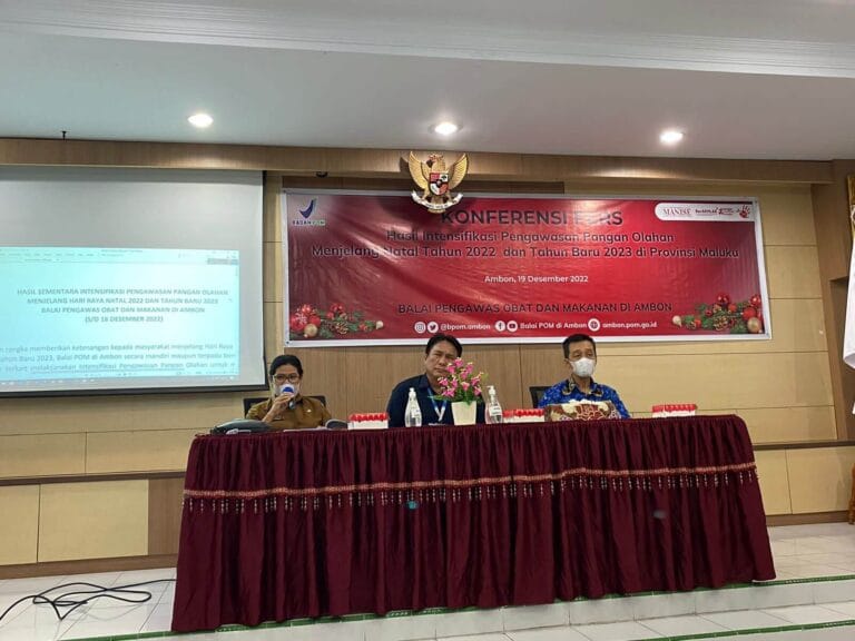 Jelang Nataru, Balai POM di Ambon Melaksanakan Intensifikasi Pengawasan Pangan Olahan