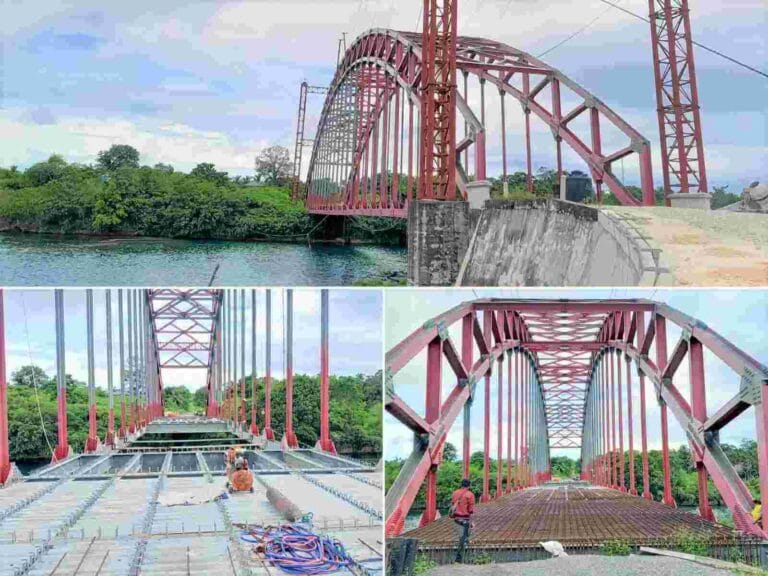Kondisi terkini jembatan Dian Pulau-Tetoat, Kecamatan Hoat Sorbay, Kabupaten Maluku Tenggara, Maluku, Sabtu (6/5/2023). Foto: Labes Remetwa