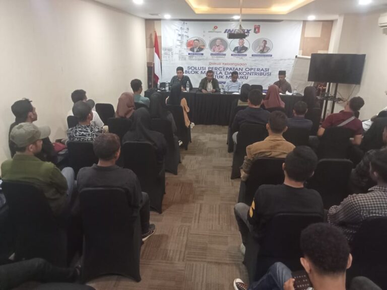 Pimpinan Pusat Pergerakan Pelajar Maluku mengadakan dialog tentang Blok Masela dan kontribusi bagi masyarakat Maluku. Kegiatan dilaksanakan di Aula Hotel Ciputat Jln. Wahid Hasyim, Jakarta, Kamis (26/10/2023). Foto: Dokpri