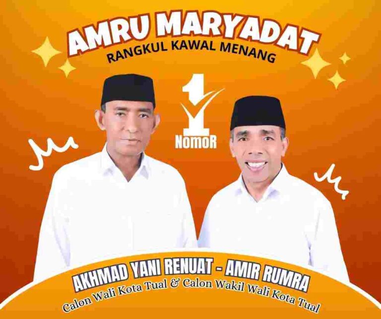 Calon Wali Kota - Wakil Wali Kota Tual Periode 2024-2029 Akhmad Yani Renuat dan Amir Rumra