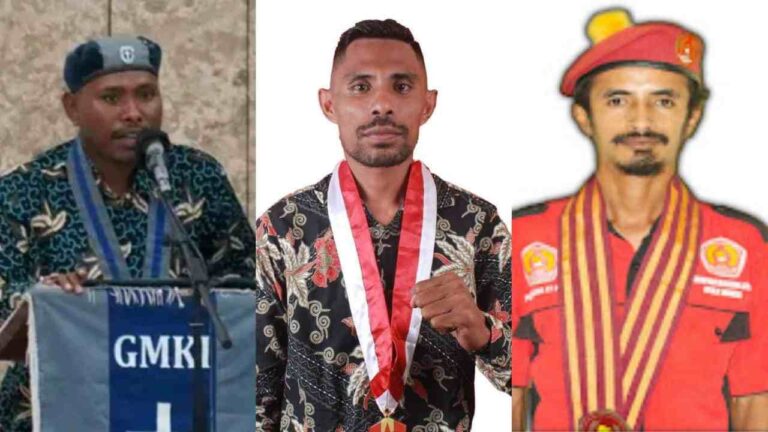 Kolase foto. Kiri ke kanan: Ketua GMKI Cabang Tual Malra Kristo Omaratan, Ketua GMNI Cabang Tual Abdul Malik Renggur, dan Ketua PMKRI Cabang Tual Zacharias Simon Febby.