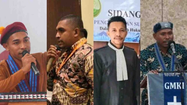 Kolase foto kiri ke kanan: Ketua PMKRI Cabang Langgur Yohanis Sanherip Lanikari, Ketua Bidang Media dan Komunikasi Publik Pemuda Katolik Malra Marlon Lefubun, Praktisi Hukum Agli Harto Elkel, dan Ketua GMKI Cabang Tual-Malra Kristo Omaratan.