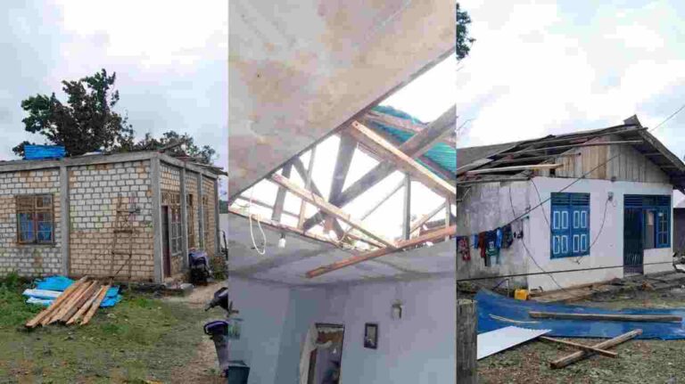 Kondisi terkini sejumlah rumah warga yang rusak akibat angin puting beliung, di Ohoi Debut, Kecamatan Manyeuw, Kabupaten Maluku Tenggara, Selasa (17/12/2024). Foto: Labes Remetwa