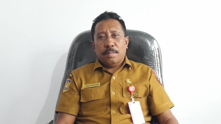 Plt. Kepala Dinas Pemberdayaan Masyarakat Desa, Perlindungan Perempuan dan Anak Kabupaten Maluku Tenggara (PMD-PPA Malra), Kace Rahajaan, diwawancarai di ruang kerjanya, Senin (9/12/2024). Foto: Labes Remetwa