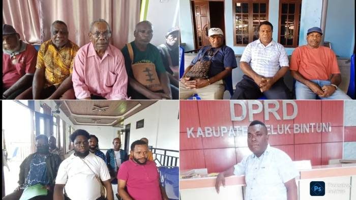 Kolase foto: Para tokoh adat dan tokoh pemuda, baik dari Tujuh Suku Teluk Bintuni maupun suku-suku dari Sorong Raya, mengimbau seluruh masyarakat di Tanah Sisar Matiti untuk menjaga situasi Kamtibmas. (Polres Teluk Bintuni)
