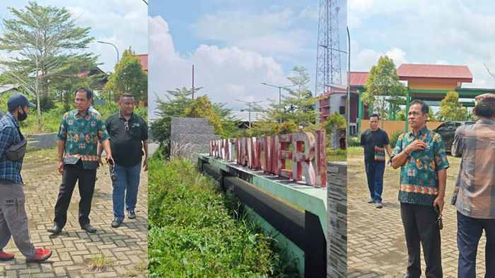Kolase foto: Anggota DPRK Teluk Bintuni Daniel Dudung meninjau Pasar Rakyat Manimeri, pada Sabtu (29/11/2025). Dalam kunjungan tersebut, ia didampingi Kepala Dinas Perindagkop & UMKM Ongen Pattikawa, Kepala Kampung Banjar Ausoy, dan konsultan pekerjaan. (Suara Damai/Labes Remetwa)